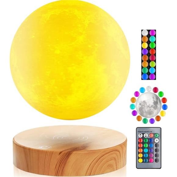 Levitating Moon Lamp 5.9 Inch 16 Colors Moon Lamp 3D Moon LED Light with Remote
